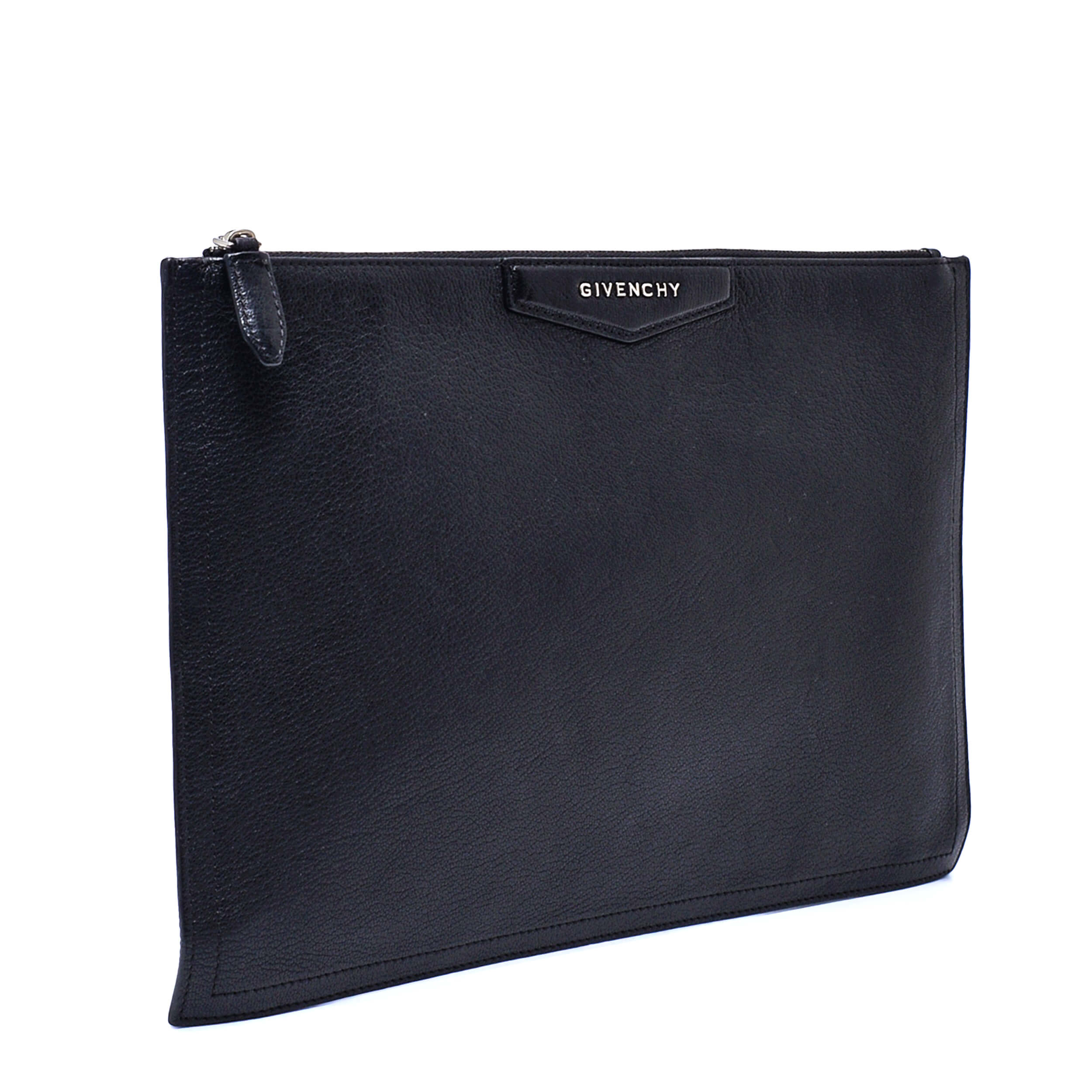 Givenchy - Black Leather Goatskin Large Antigona Zip Clutch